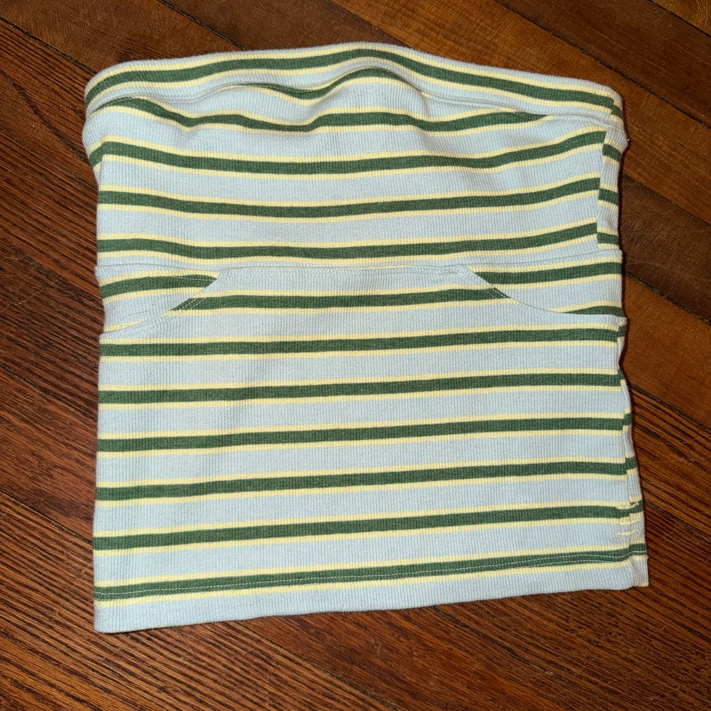 BDG Green and Yellow Striped Tube Top